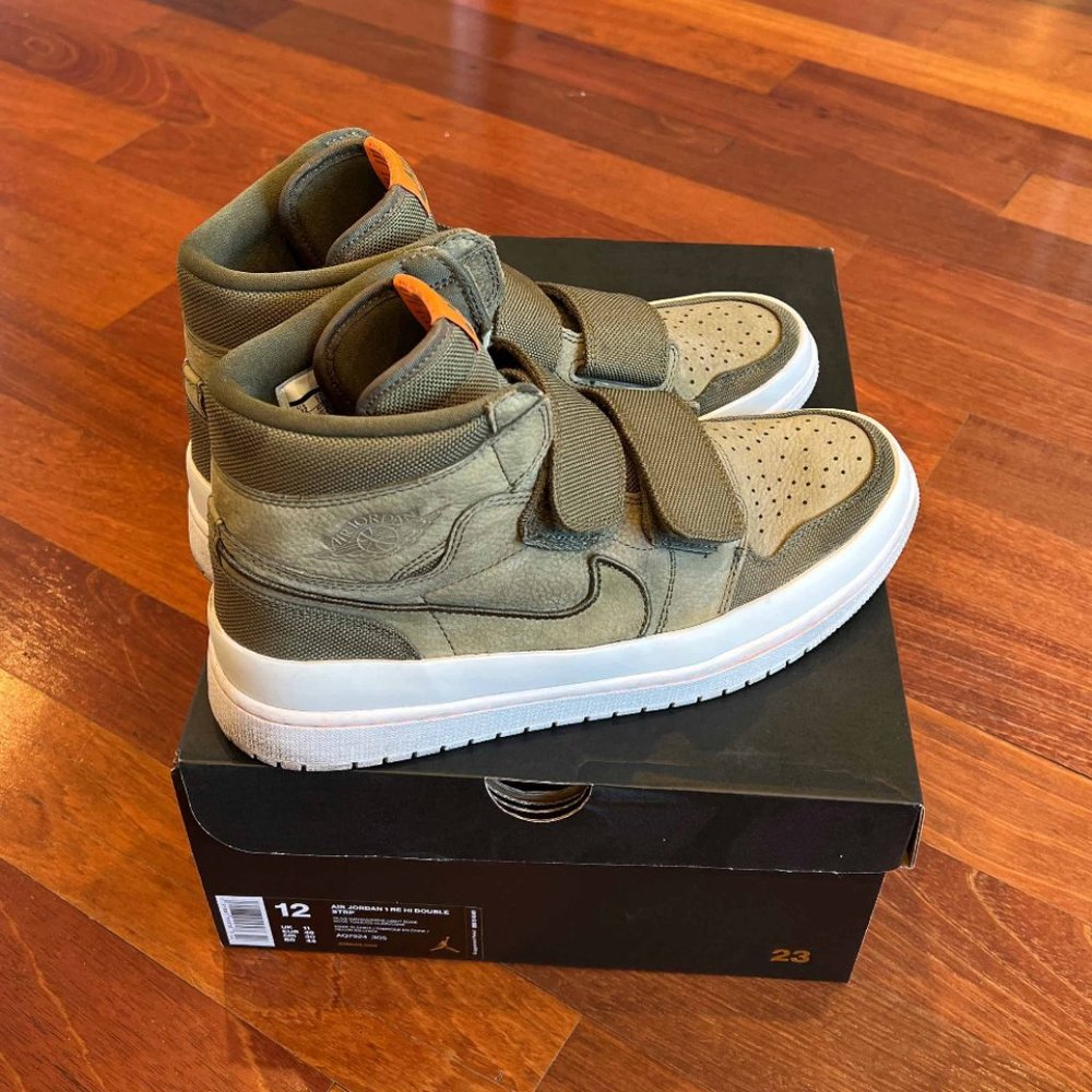 Air Jordan 1 Retro High Double Strap 'Olive Canvas' - Size 12 - Very Good